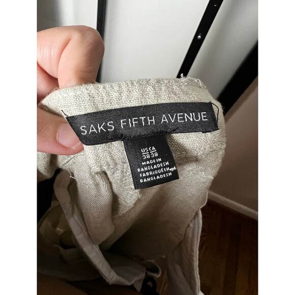 NWT Saks Fifth Avenue Linen Blend Shorts Men's Size 38 - Picture 3 of 6